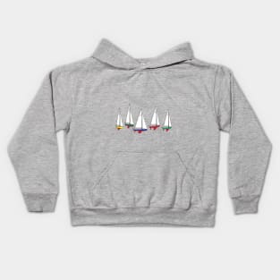 Harbor 20 Sailboats Rounding a Mark Kids Hoodie